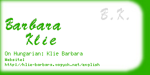 barbara klie business card